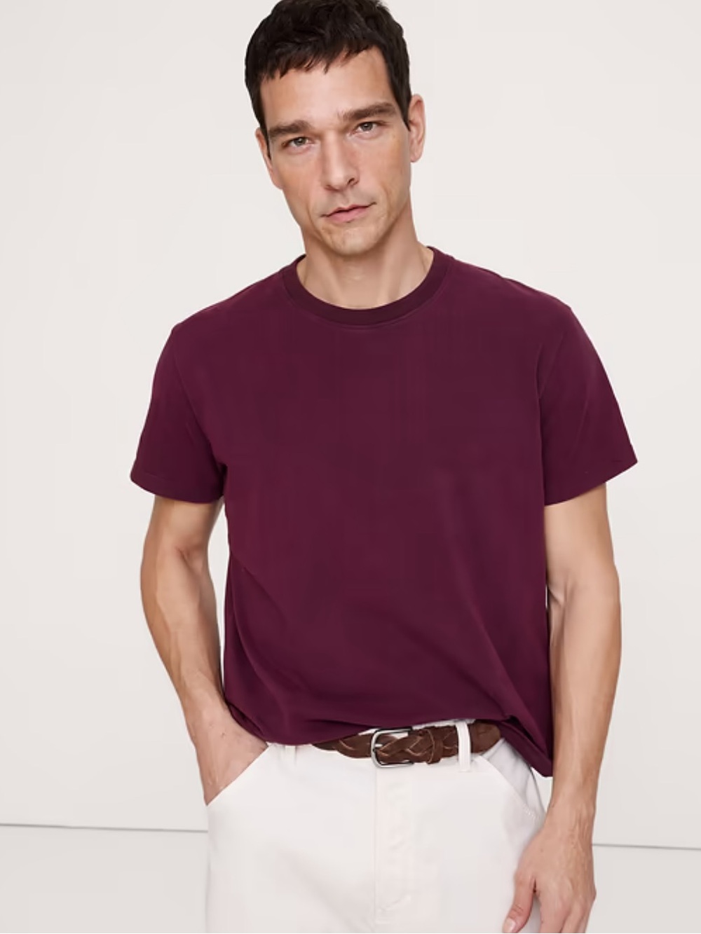 Banana Republic Men's Crew Neck Tee - Burgundy